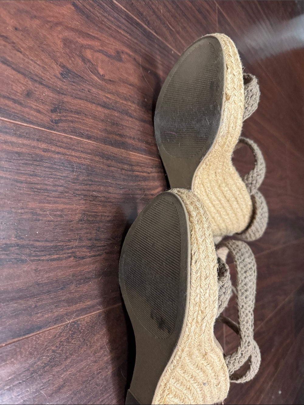 Steve Madden Braided Tan Espadrille Wedge Sandals - Picture 5 of 7